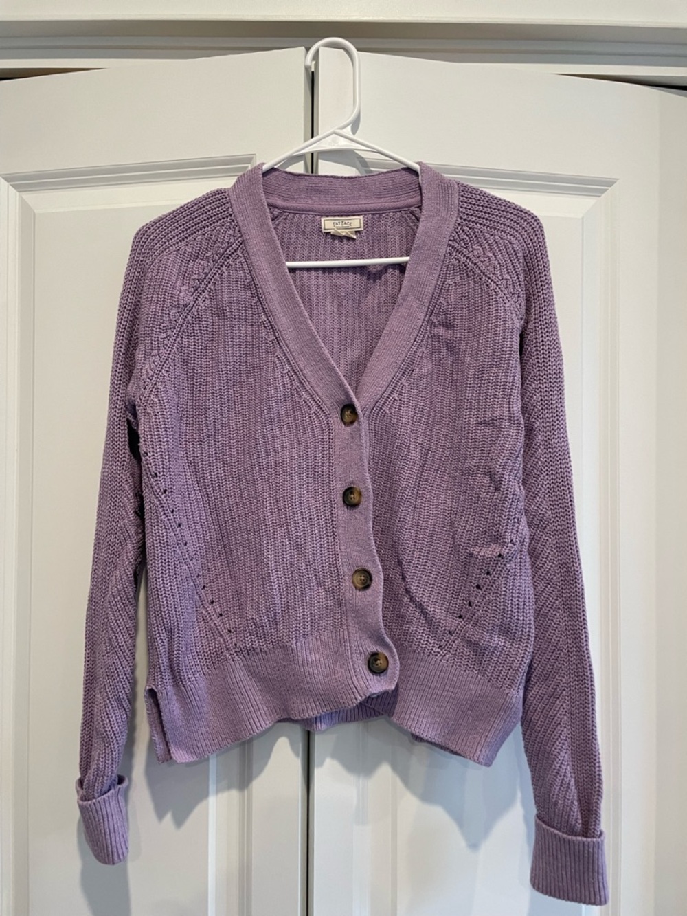 Fat Face Lavender Button-Front Knit Cardigan